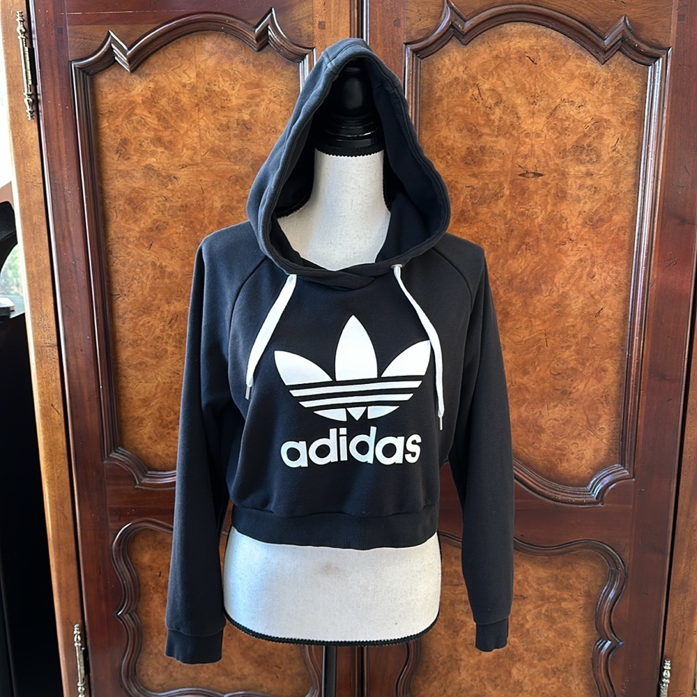 Adidas Trefoil Cropped Hoodie - Picture 9 of 16